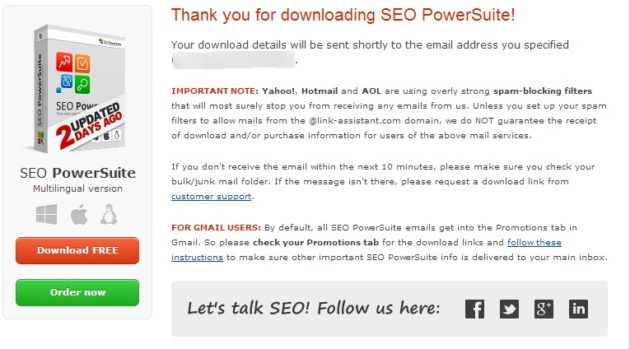 Thank You For Downloading SEO PowerSuite